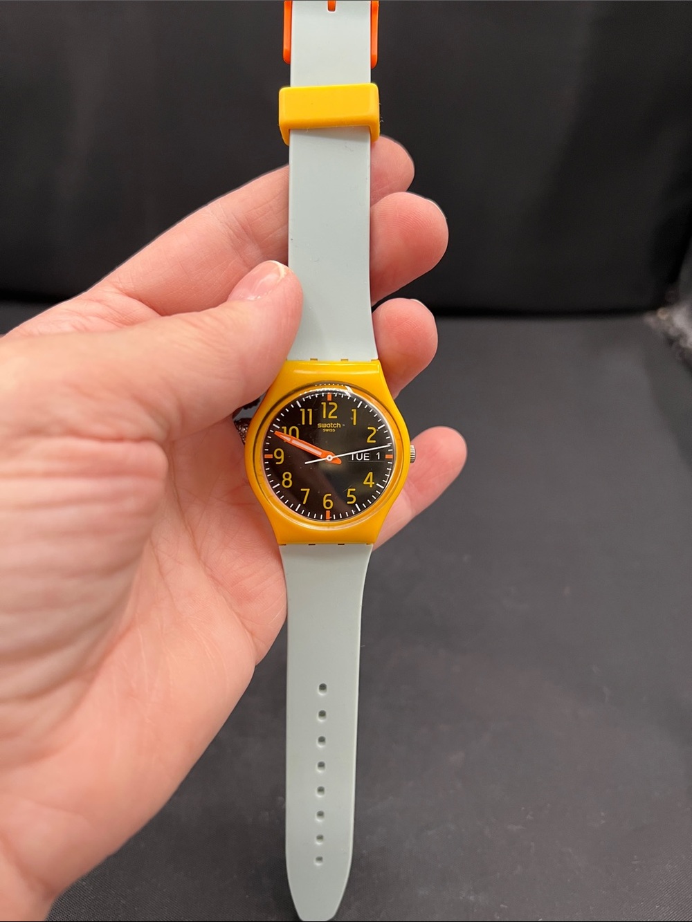 Swatch Mint Strap with Orange Case Analog Silicone Watch - Picture 5 of 8